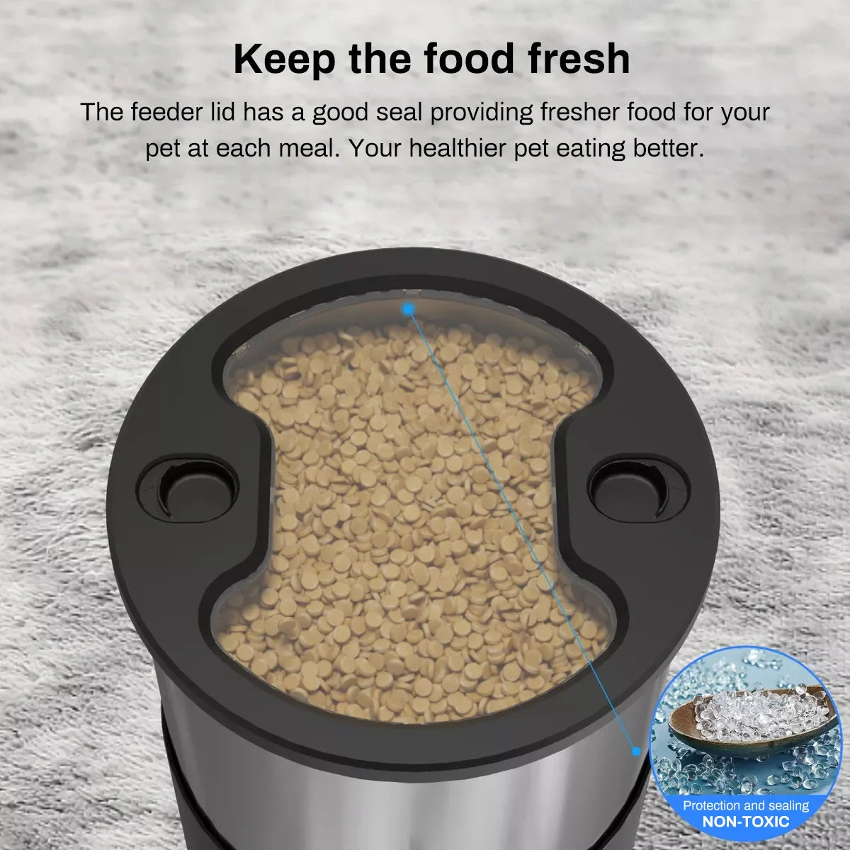 Distributeur automatique de nourriture intelligent pour animaux de compagnie 4L – Double gamelle en acier inoxydable avec contrôle via application et WiFi