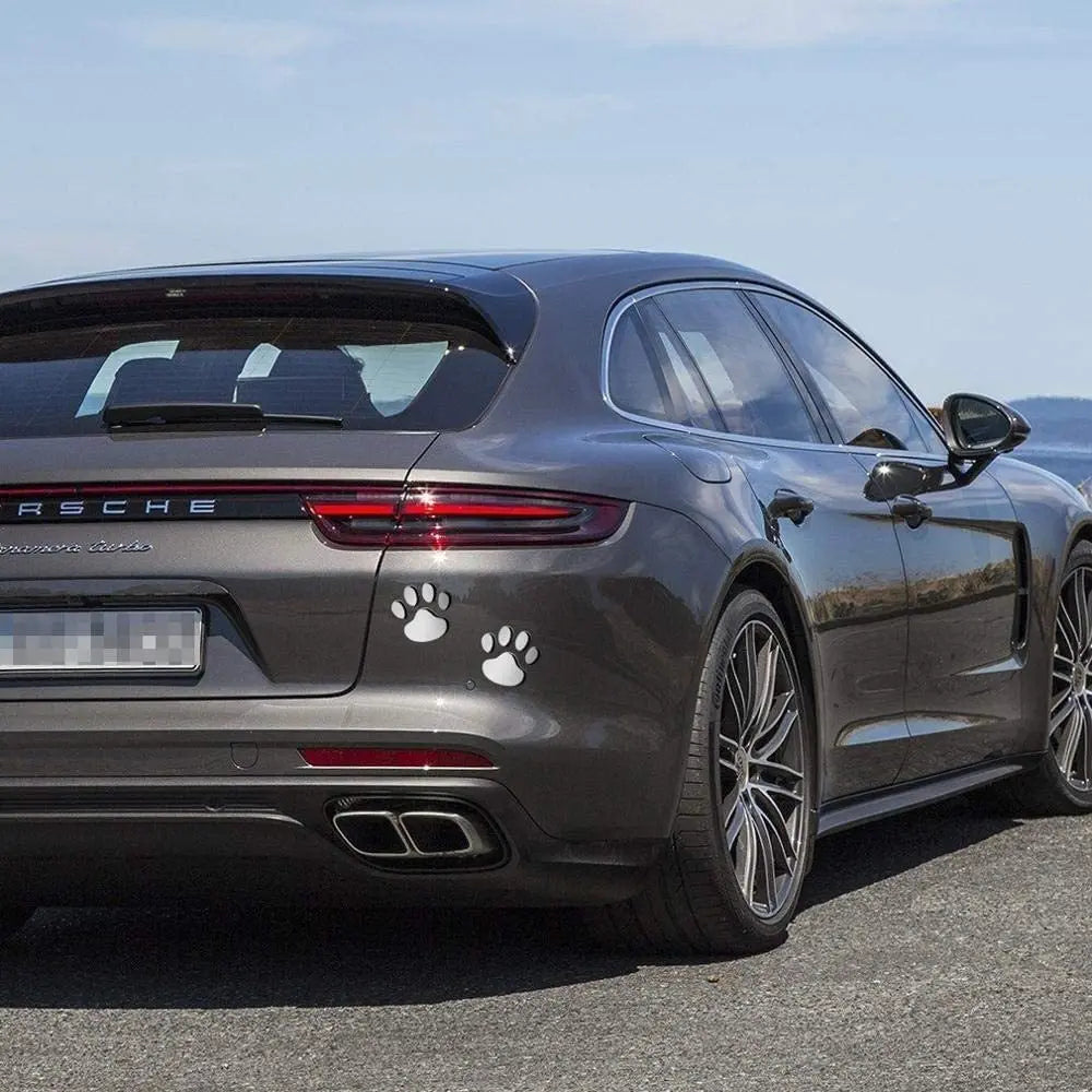 3D Paw Print Car Stickers - Animal Footprint Decals (2-Pack)