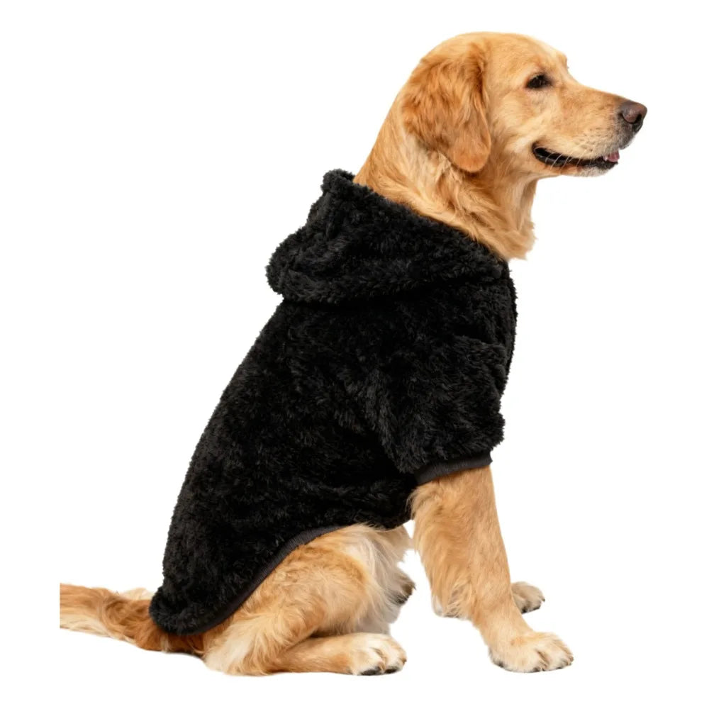 Plush Fleece Dog Hoodie | Soft Warm Winter Outdoor Coat for Medium & Large Dogs