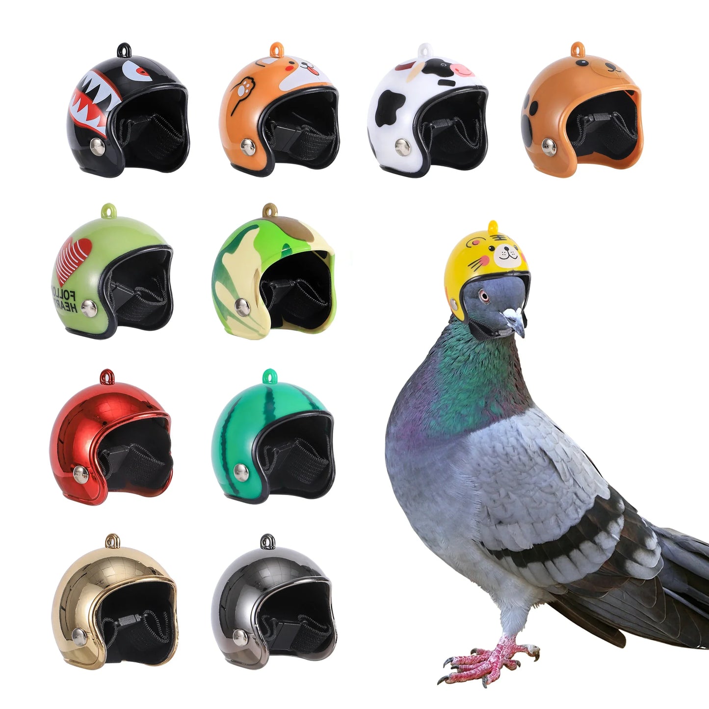 Miniature Protective Helmet for Pet Birds – Fits Parrots, Pigeons & Small Birds