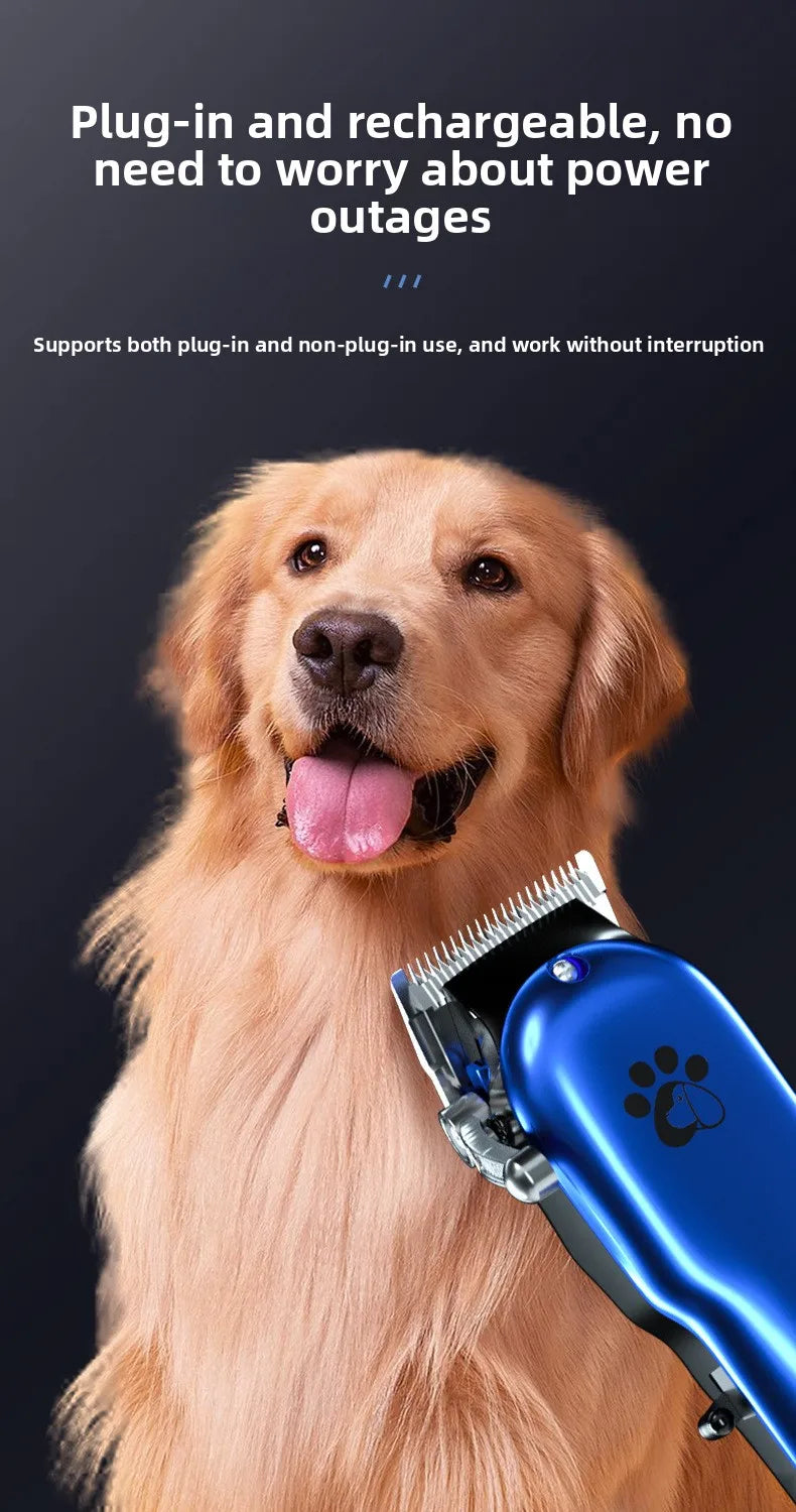 Professional Cordless Pet Grooming Clipper with LCD Display — Ultra-Quiet