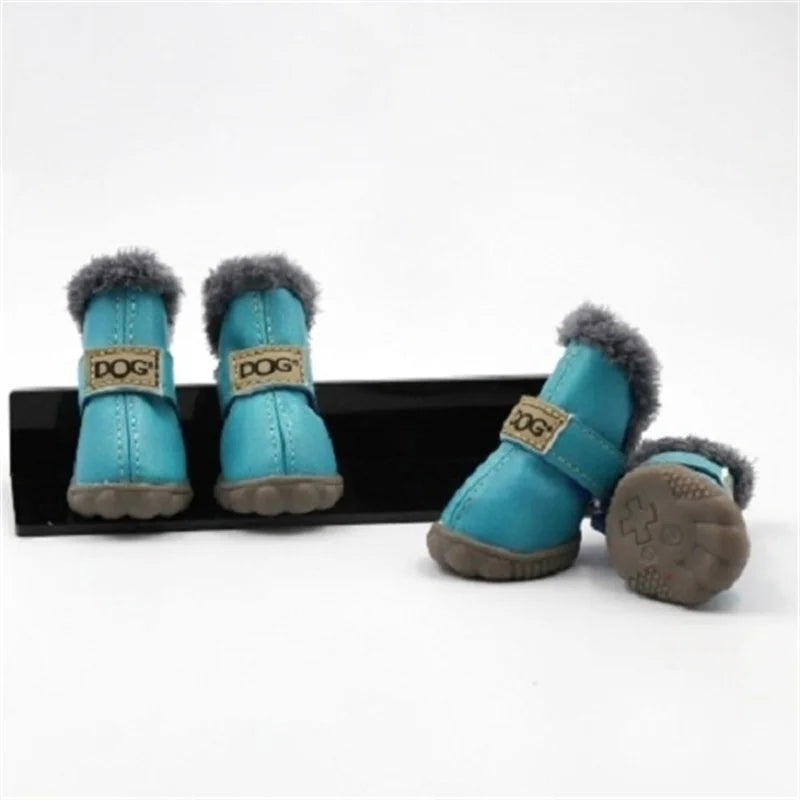 Waterproof Winter Snow Boots for Small Dogs – Set of 4