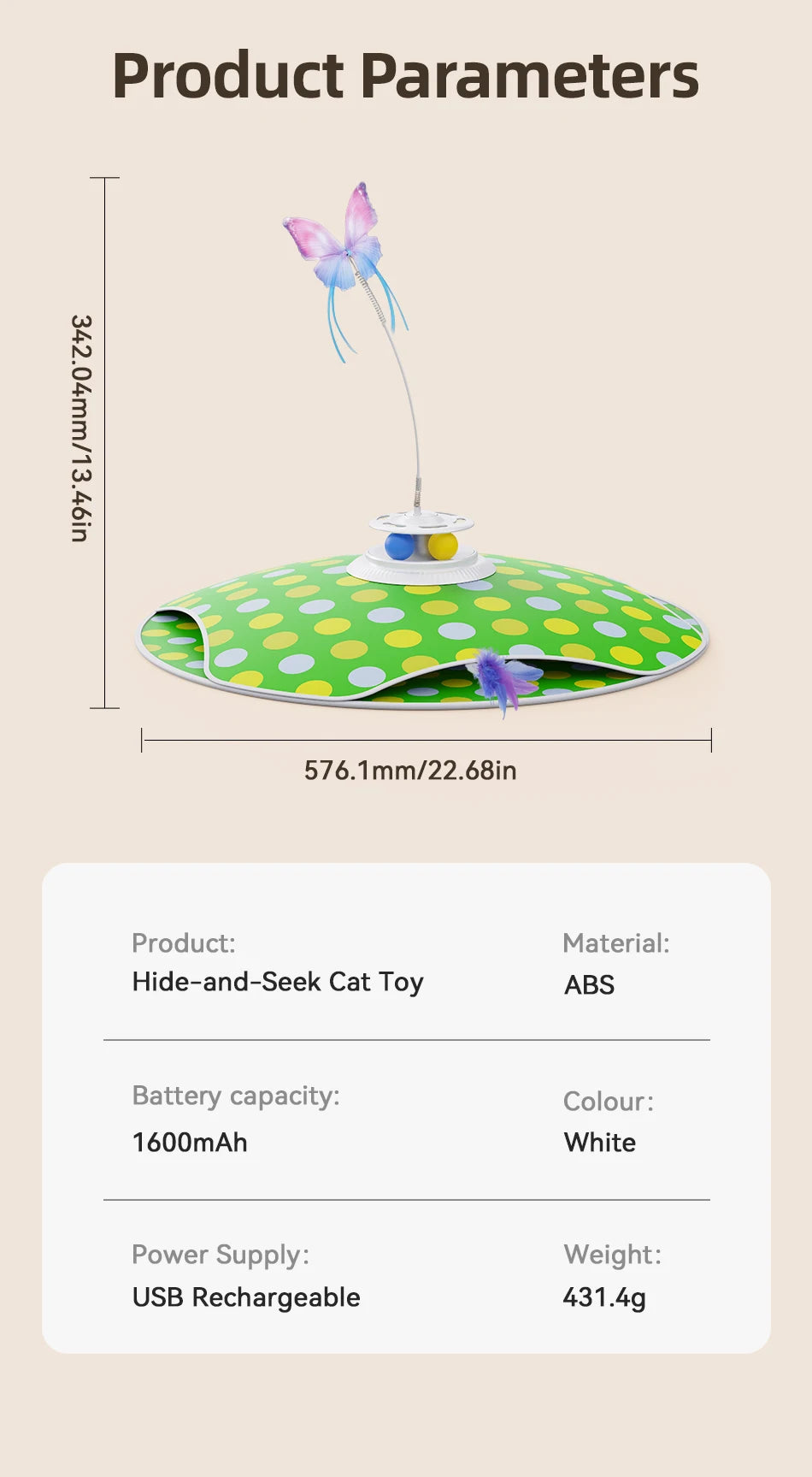 Interactive Hide & Seek Cat Toy - 3-in-1 Smart Feather & Butterfly Teaser