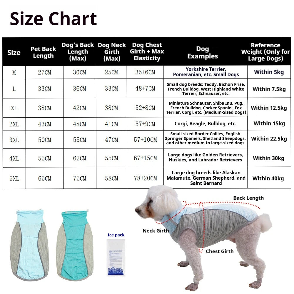 Ice Pack Cooling Vest for Small & Medium Dogs