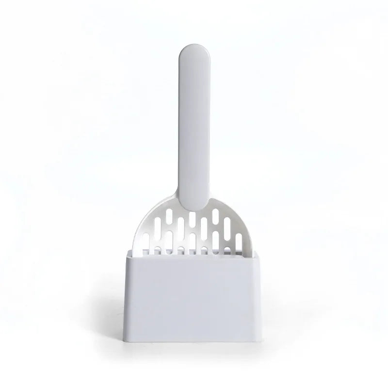 Cat Litter Scoop Set with Base & Fine-Hole Filter – Deep-Clean Sifting Scoop for Cat Litter Trays