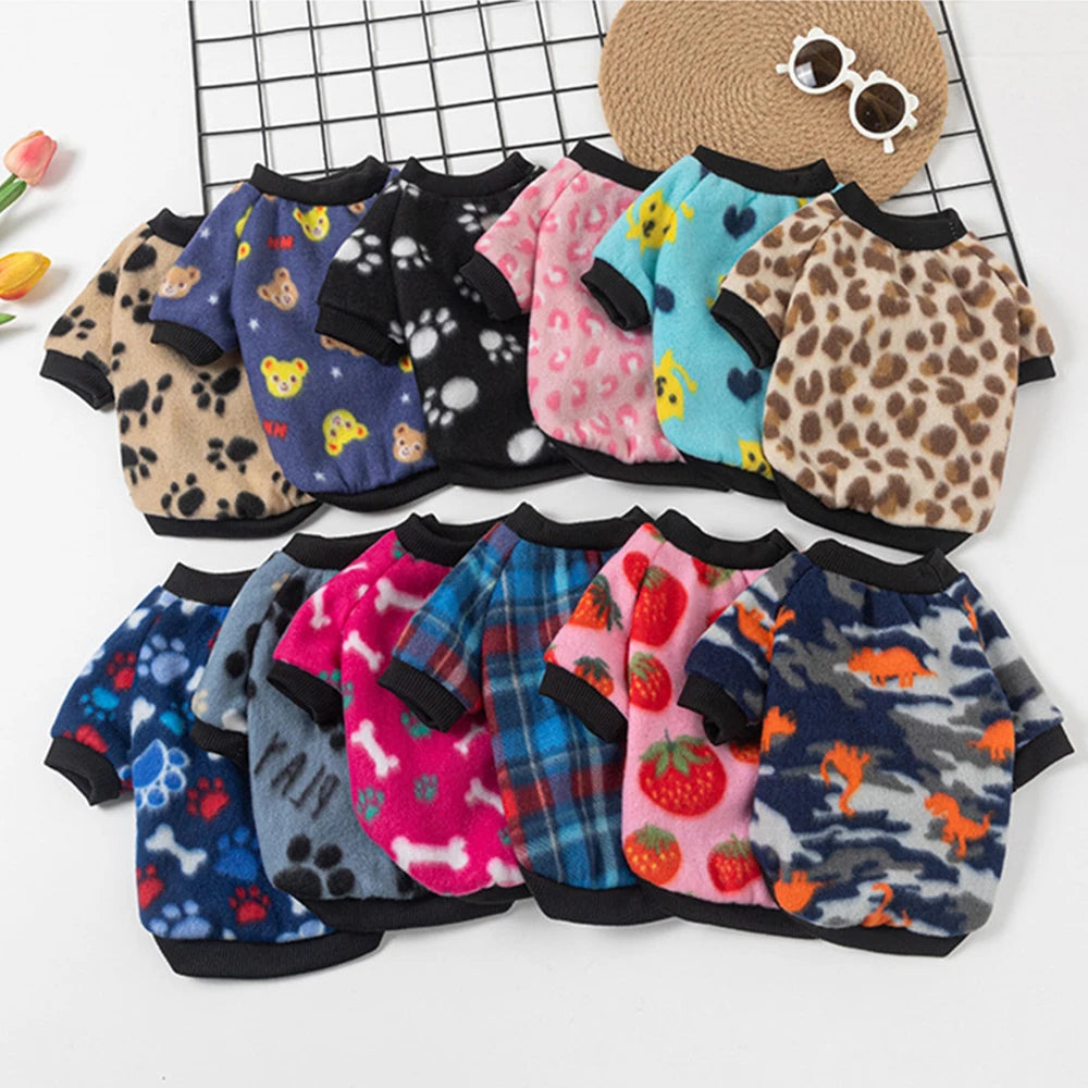 Printed Fleece Pet Pullover Sweater