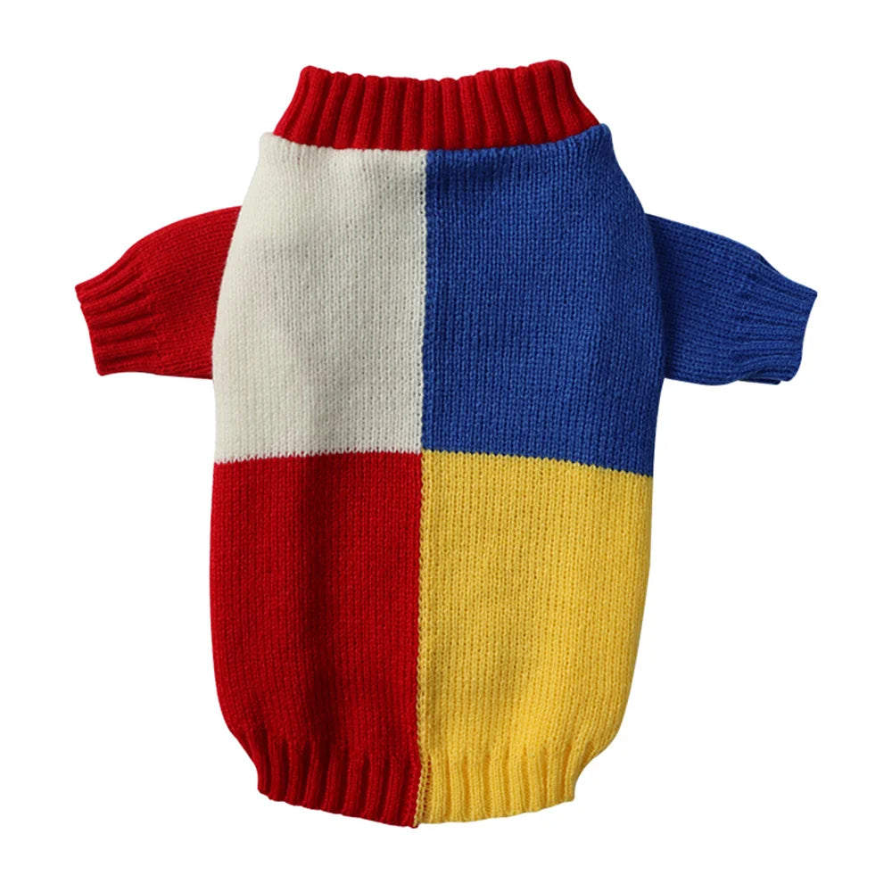 Colour-Block Knitted Sweater for Small Dogs & Cats
