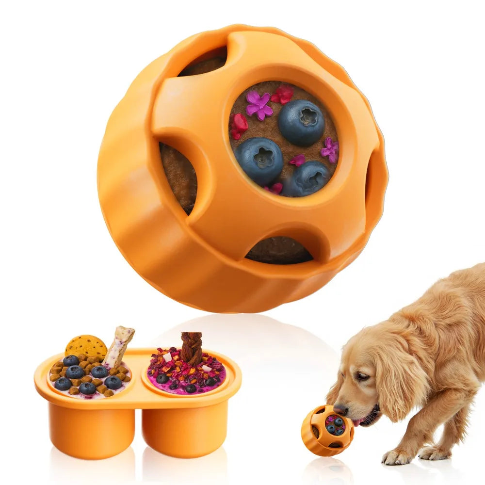 Silicone Dog Enrichment Set — Licking Mat, Snack Ball & Bowl