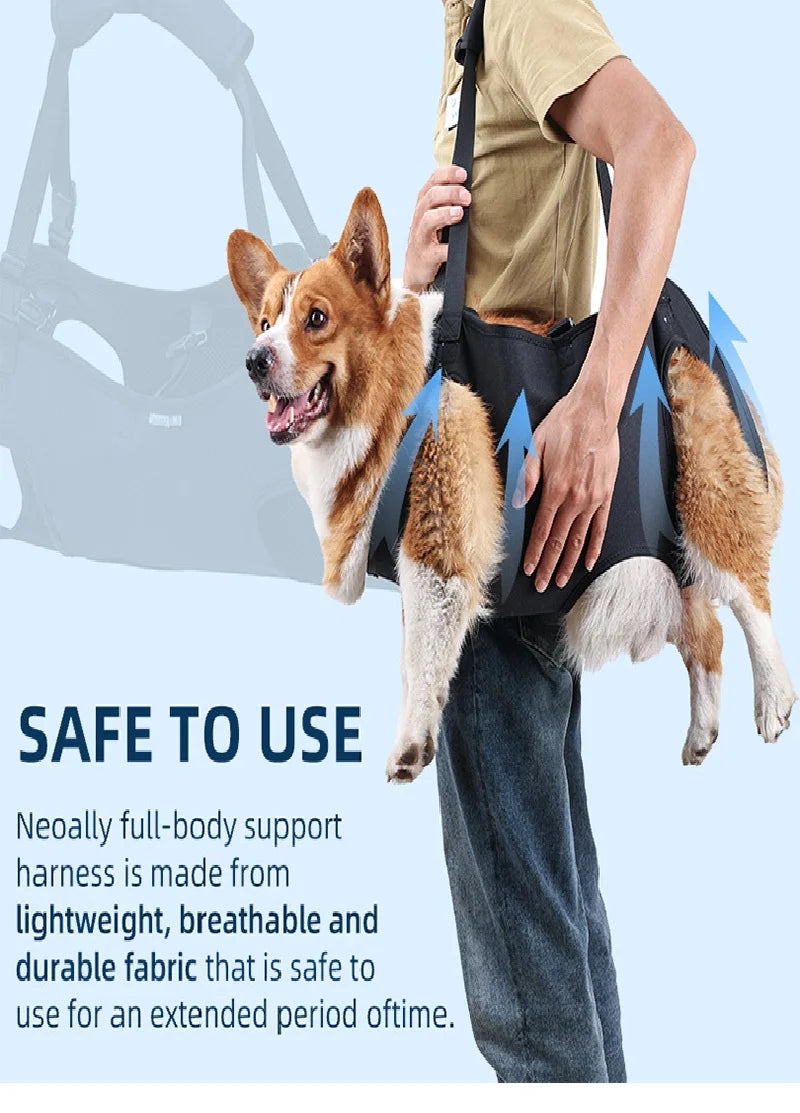 Dog Body Support Lift Harness for Injured, Disabled & Elderly Dogs – Soft Oxford Carry Sling