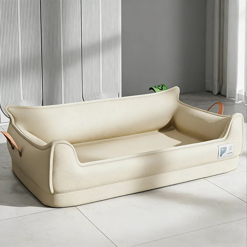 Orthopedic Leather Dog Sofa Bed — Waterproof, Washable & Non-Slip