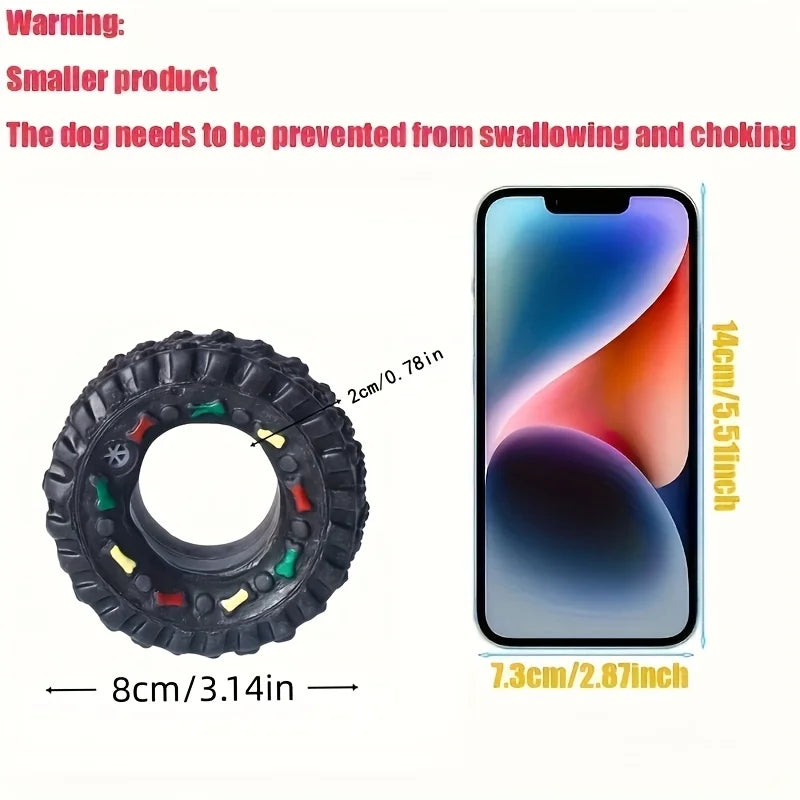 Interactive Chew Wheel Dog Toy – Durable Squeaky Teething Toy for Small & Medium Dogs