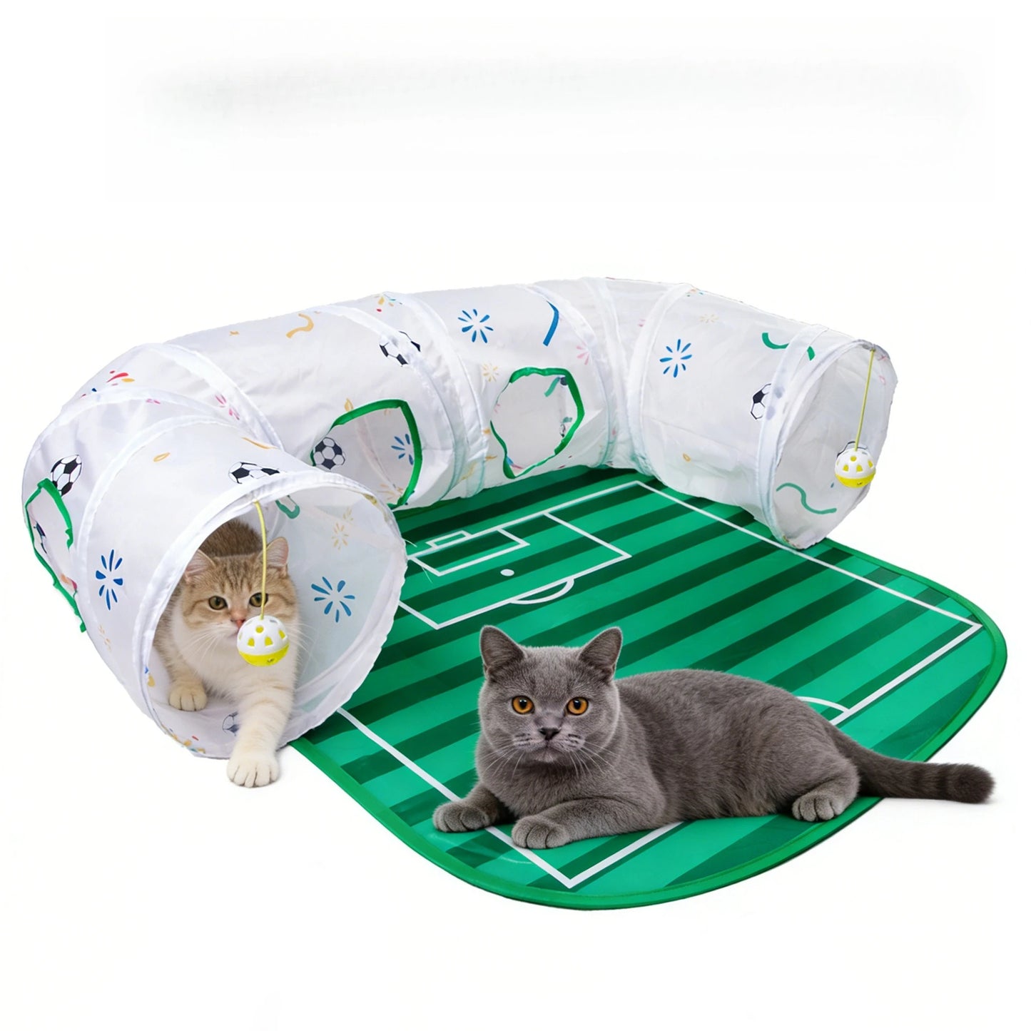 Football Field Cat Tunnel Toy