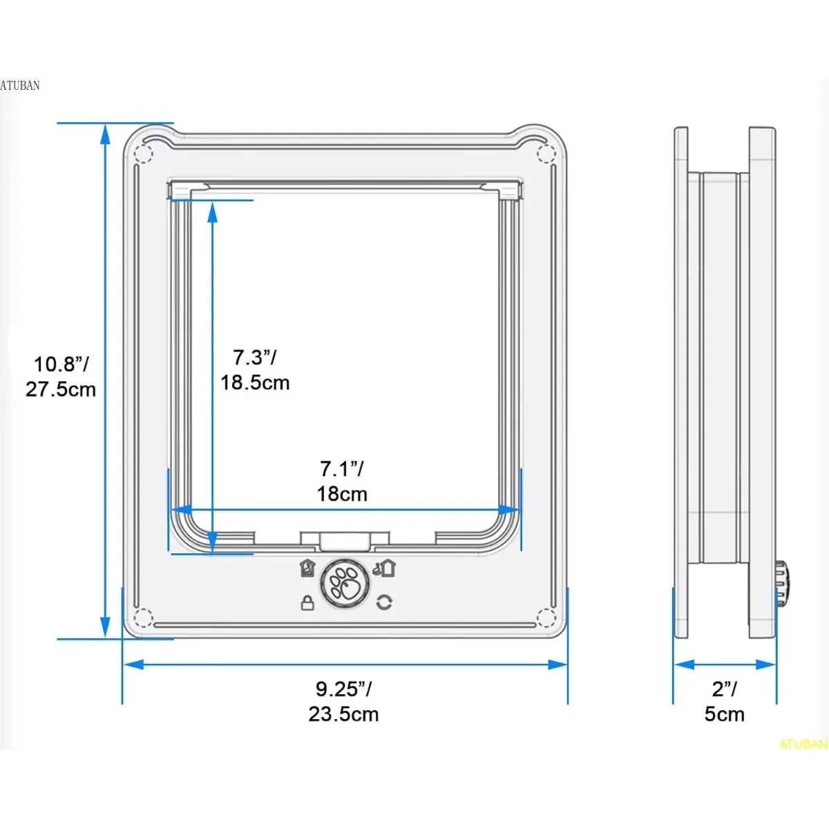 4-Way Cat Door - Magnetic Closure Indoor Pet Door for Cats up to 20lbs