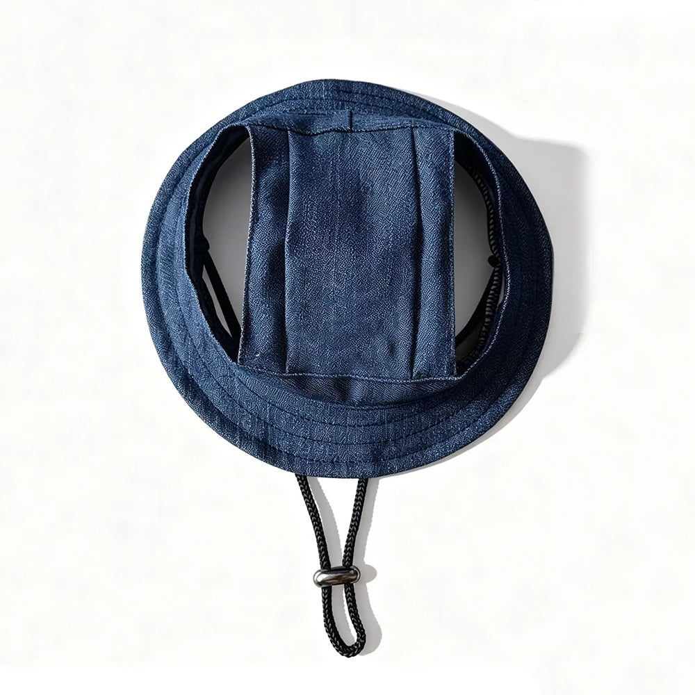 Washed Denim Dog Sun Hat