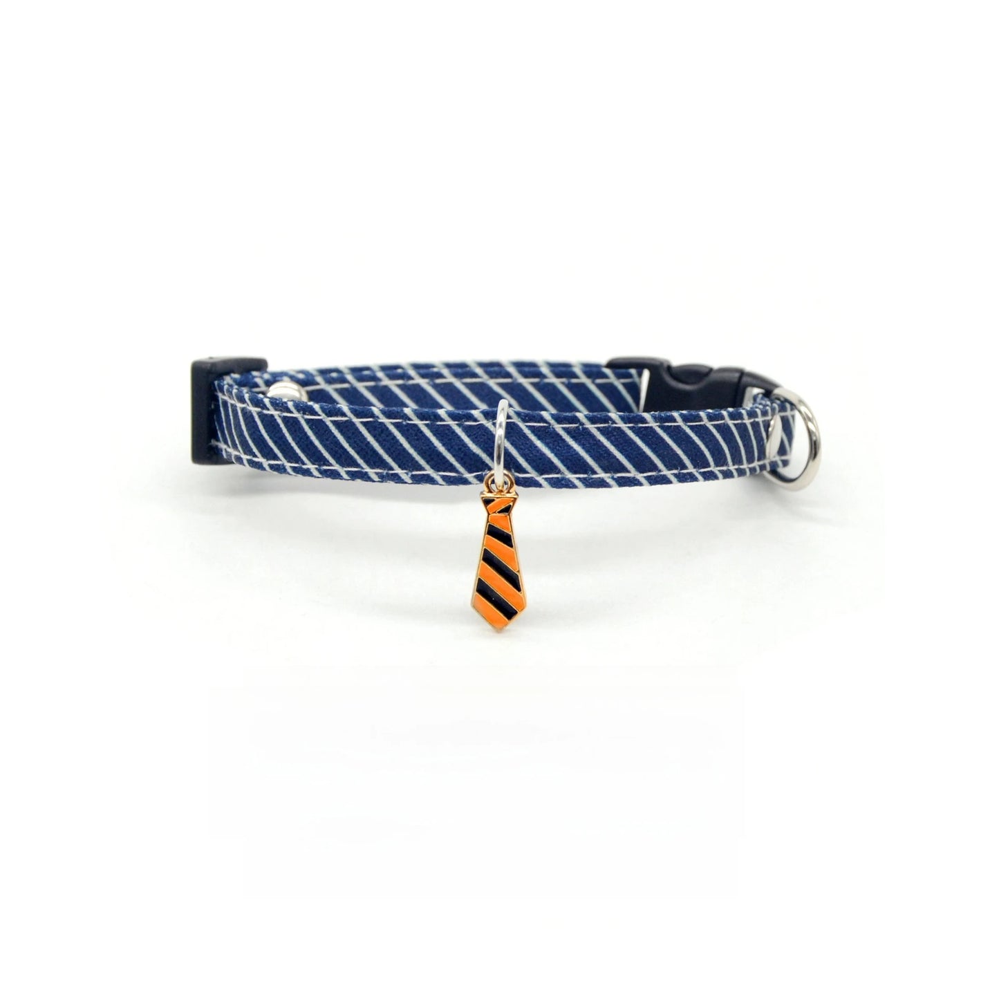 Collier pour chat rayé réglable avec nœud papillon et clochette