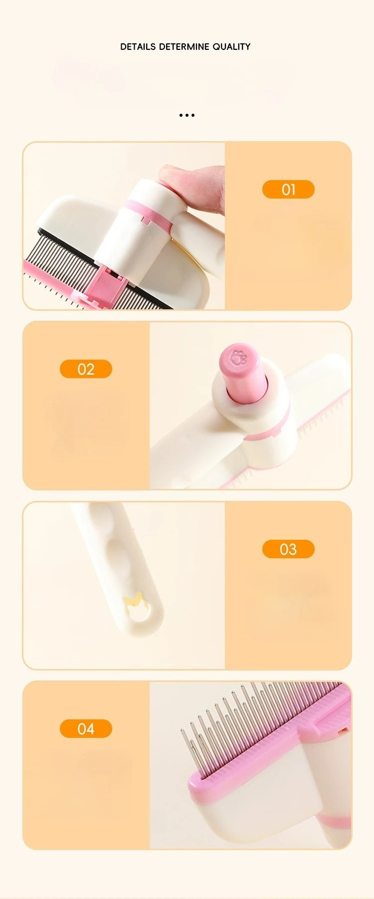 Rotating Dense Toothed Cat Comb for Hair Removal
