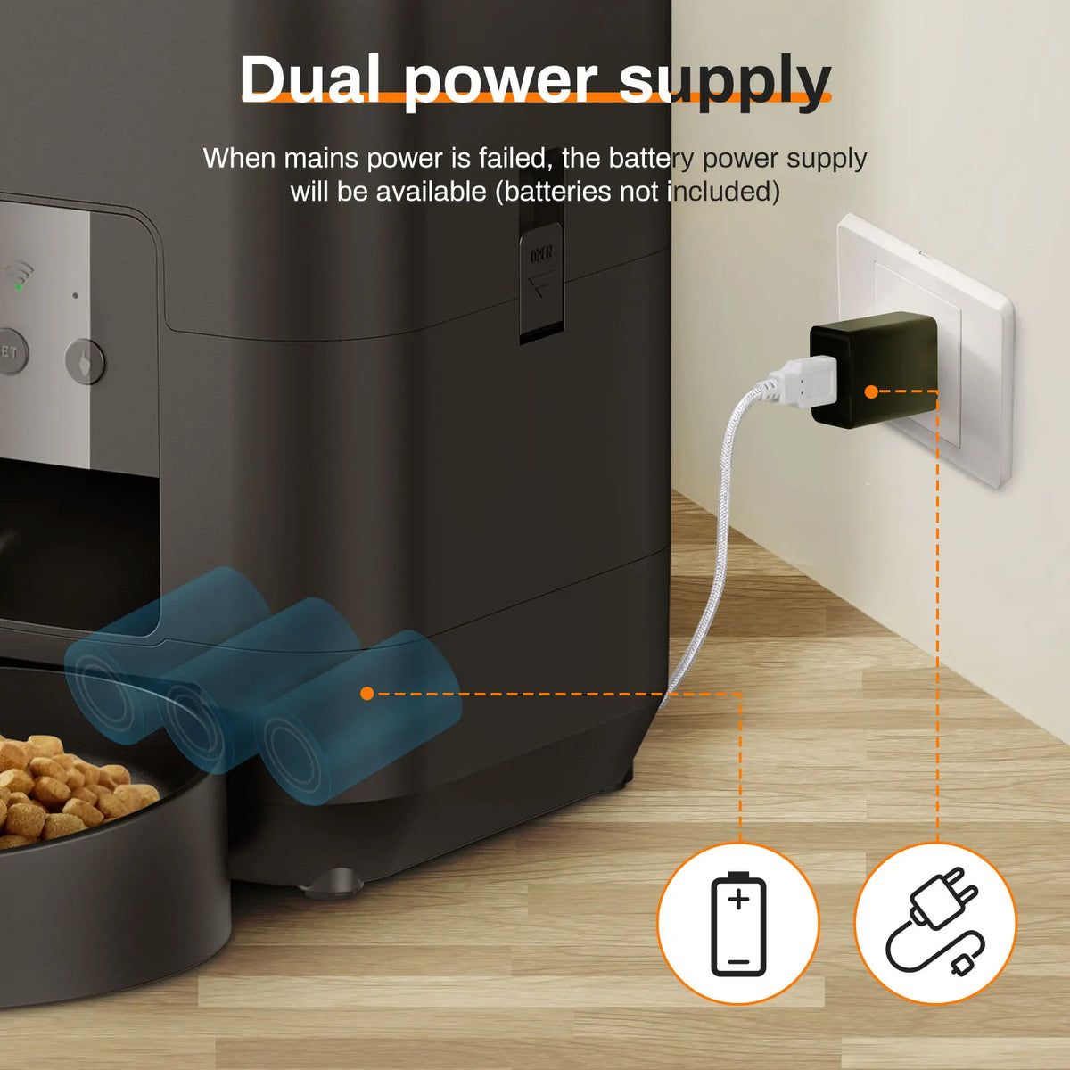 Automatic Pet Feeder with Button or Wi-Fi Options