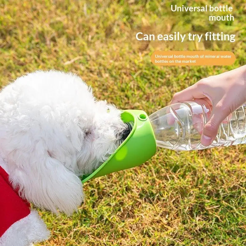 Silicone Pet Travel Water Bottle with Foldable Drinking Bowl – Leakproof, for Dogs & Cats
