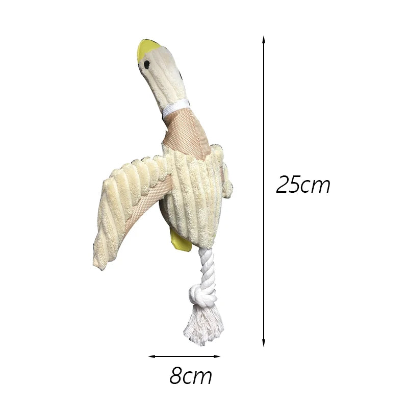Duck Chew & Molar Toy for Dogs — Linen & Down, 25–34 cm