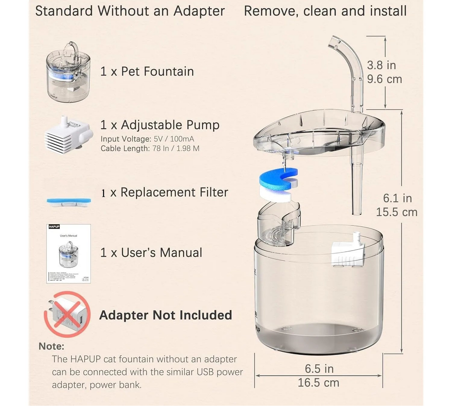 Fontaine à eau pour chat - Distributeur automatique d'eau pour animaux de compagnie 1,8 L