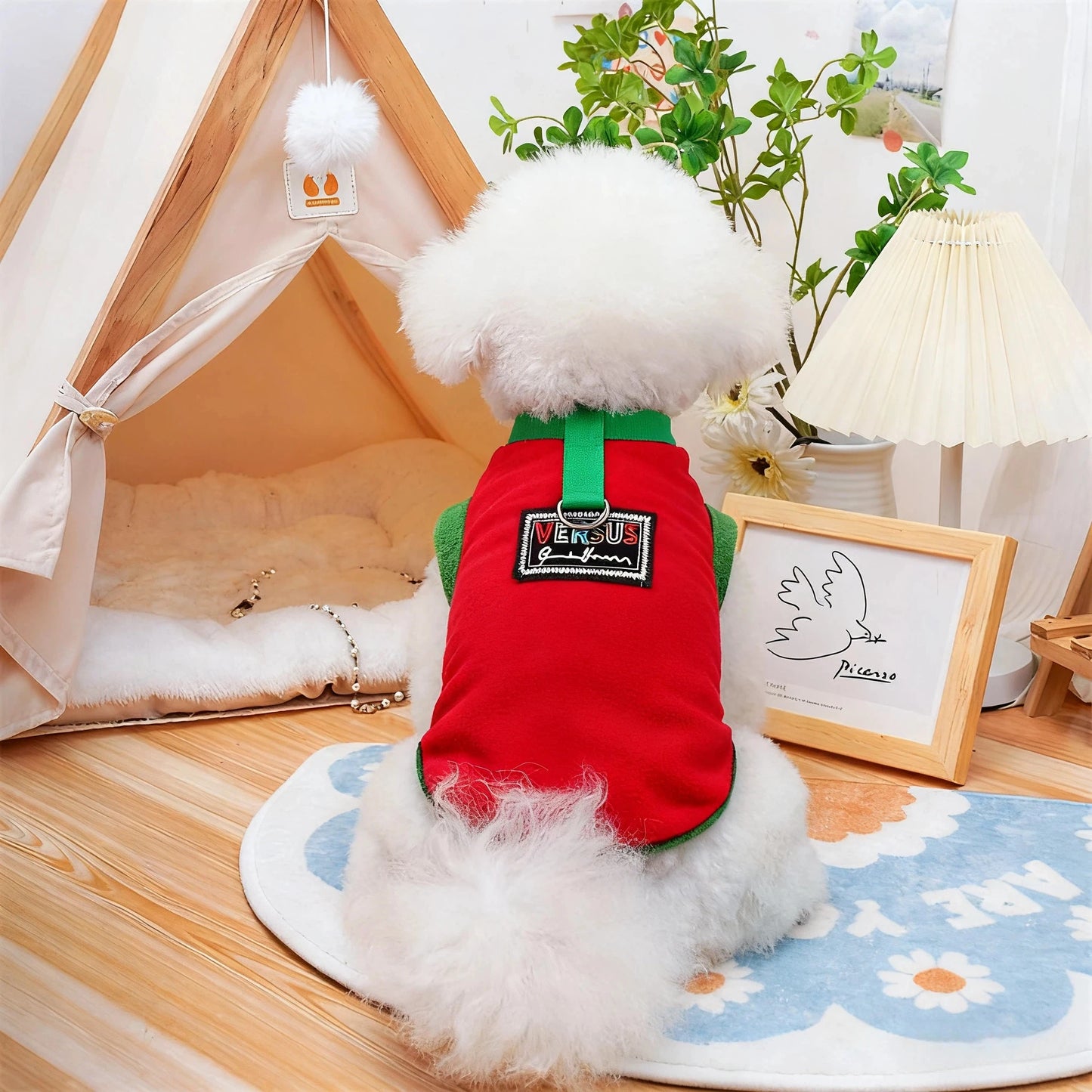 Fleece Vest Sweater with Harness Ring for Small & Medium Dogs & Cats