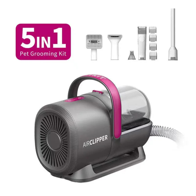 5-in-1 Pet Grooming Vacuum Kit | Electric Clippers & Dog Brush | CE Certified