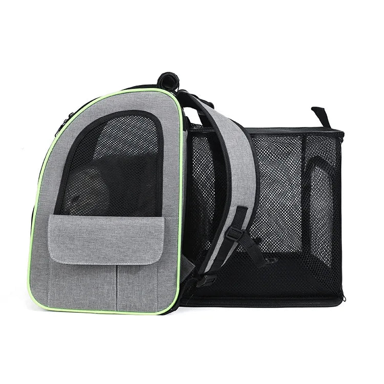 Sac à dos de transport extensible pour chat avec housse pare-soleil et maille respirante