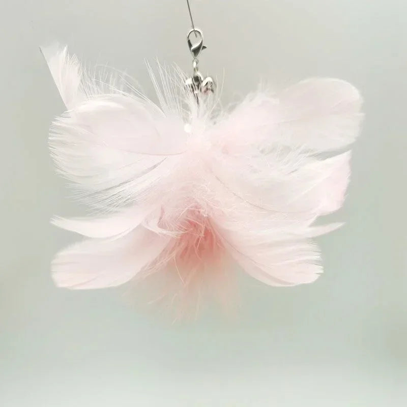 Interactive Feather Wand Cat Toy with Bell