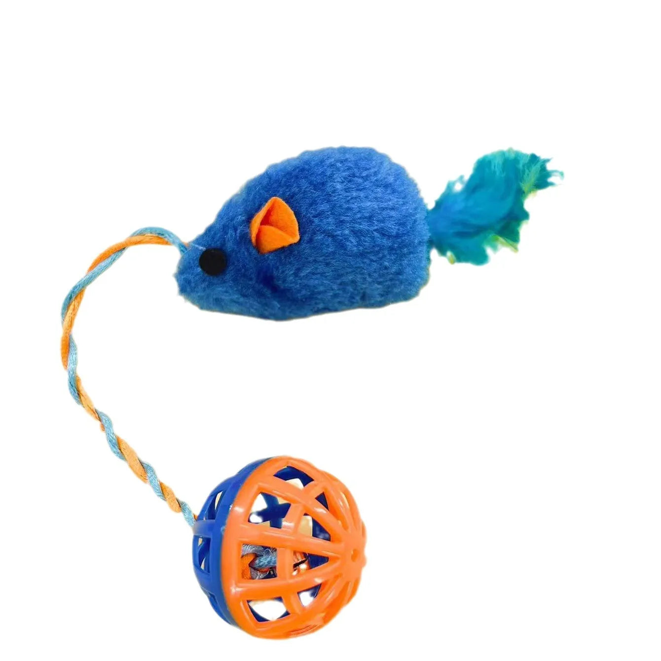 Lot de jouets interactifs pour chat : souris en peluche et balle à grelot