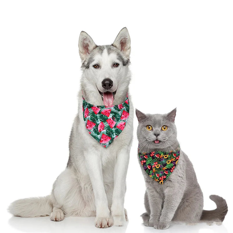 Tropical Print Pet Bandana for Dogs & Cats