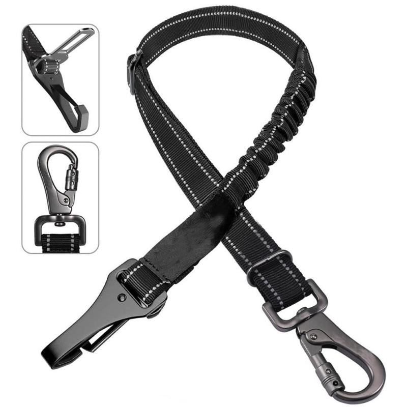 Adjustable Reflective Dog Car Seat Belt Safety Leash