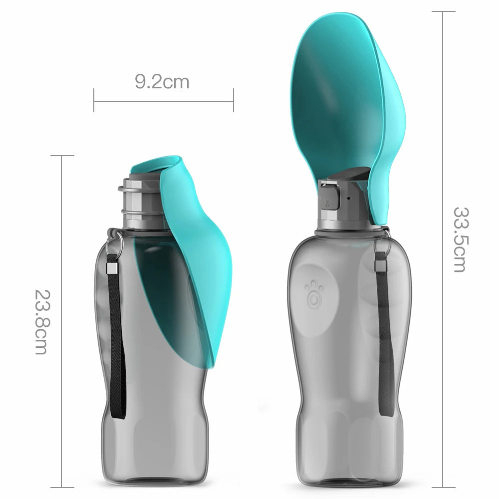 800ml Leakproof Portable Dog Water Bottle with Drinking Bowl