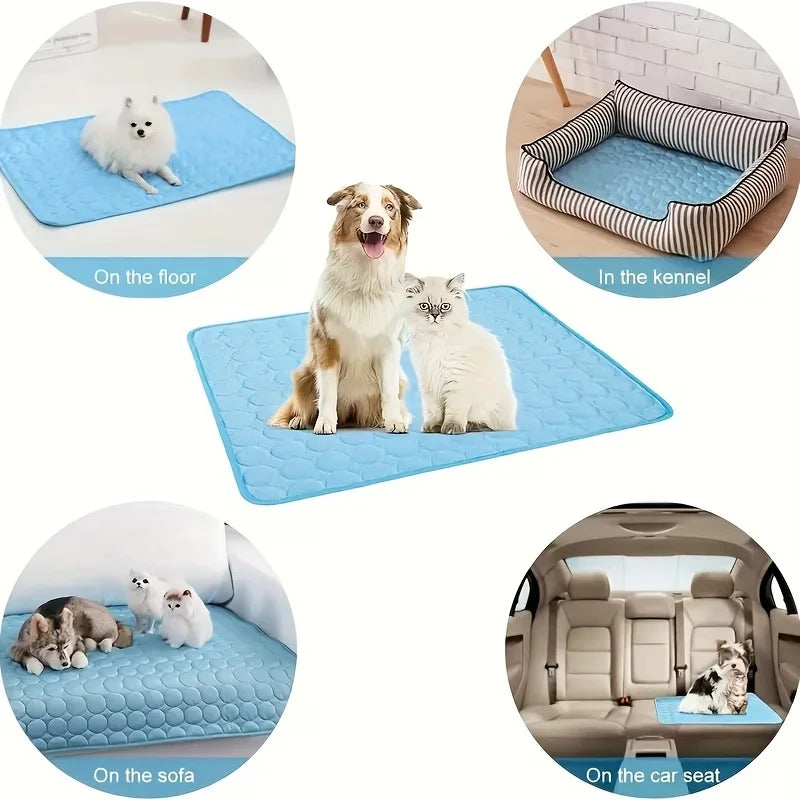 Pet Cooling Mat & Sleeping Pad — Water-Absorbing Summer Dog Bed for Crate, Car, Patio & Outdoor Use