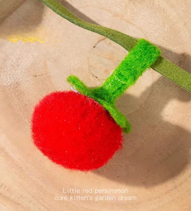 Jouet pour chat baguette Tomate & Kaki avec grelot