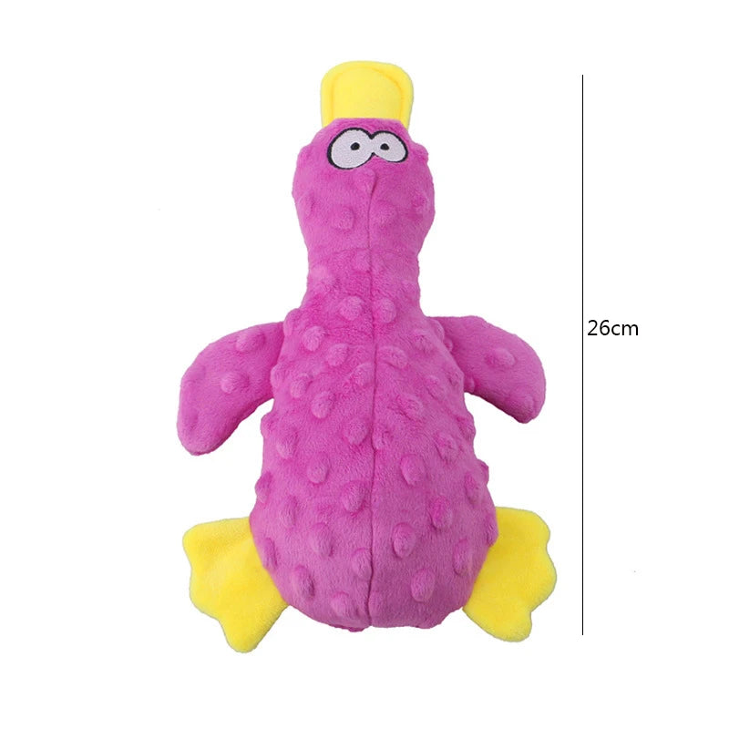 Plush Duck Squeaky Toy with Rope