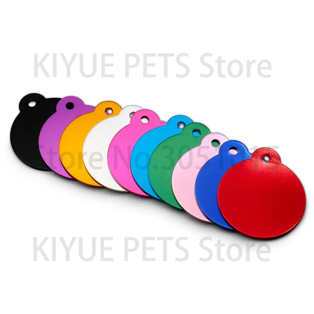 Personalised Laser-Engraved Pet ID Tags – Aluminium Round Pendants, Pack of 100