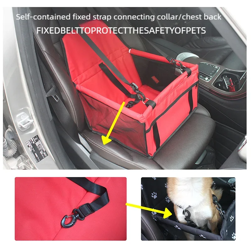 Foldable Dog Car Booster Seat with Safety Belt