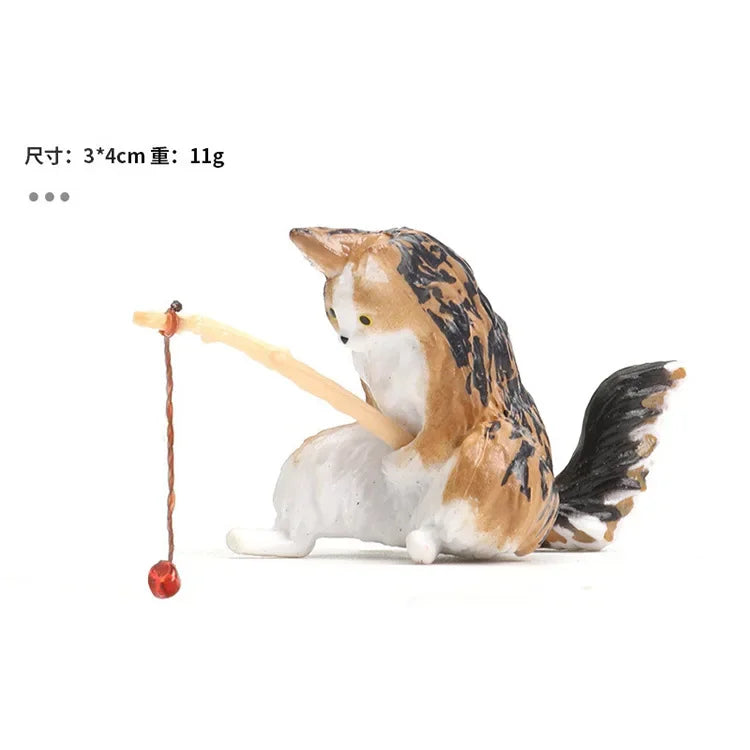 Fishing Cat Aquarium Decoration Ornament