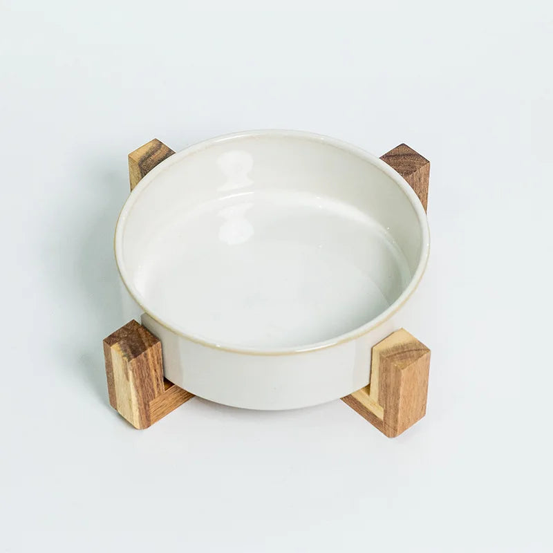 Ceramic Dog Bowl with Slow Feeder & Water Options