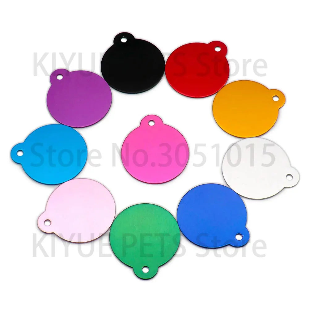 Personalised Laser-Engraved Pet ID Tags – Aluminium Round Pendants, Pack of 100
