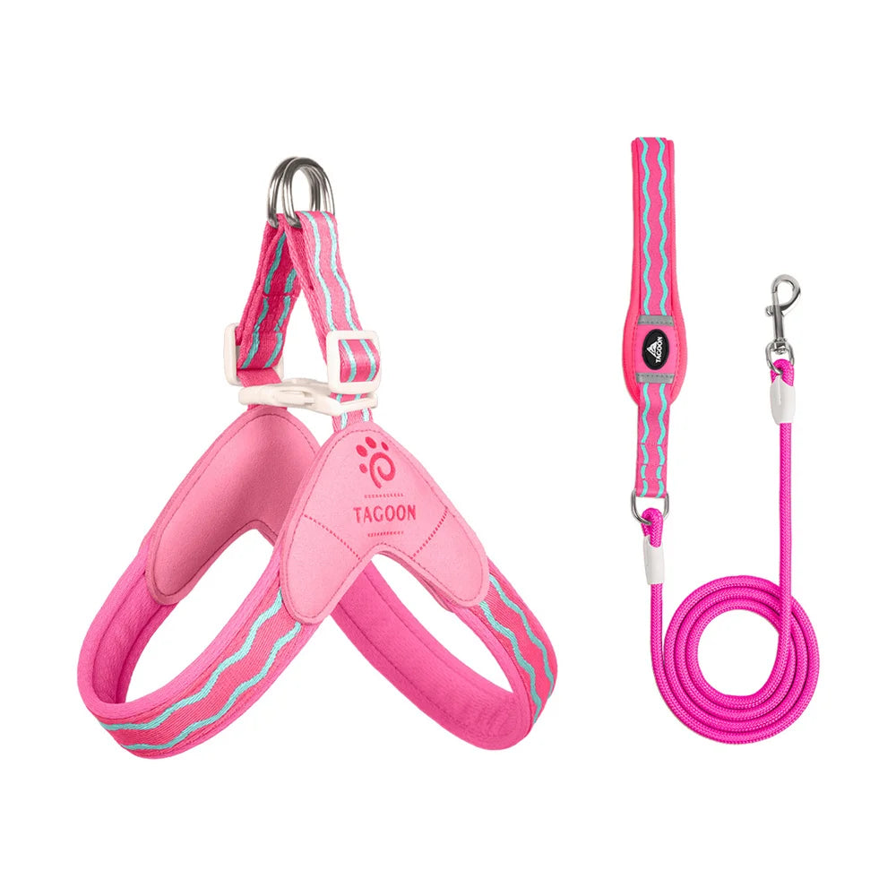 Dopamine Saddle Dog Harness with Leash Set for Small Dogs Comfortable Mesh Breathable Pet Harness for Schnauzer Shiba Inu Puppy