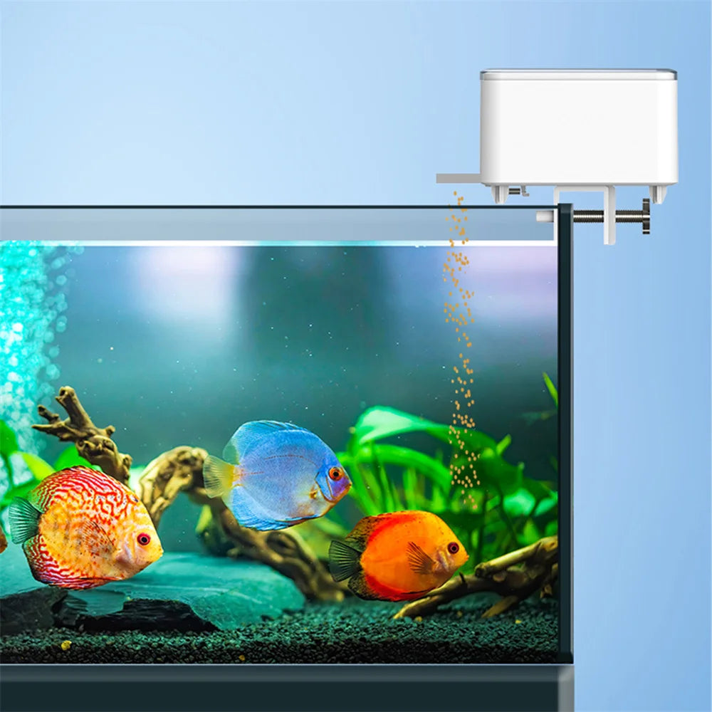 Distributeur automatique de nourriture pour poissons avec minuterie, contrôlé par application WiFi intelligente