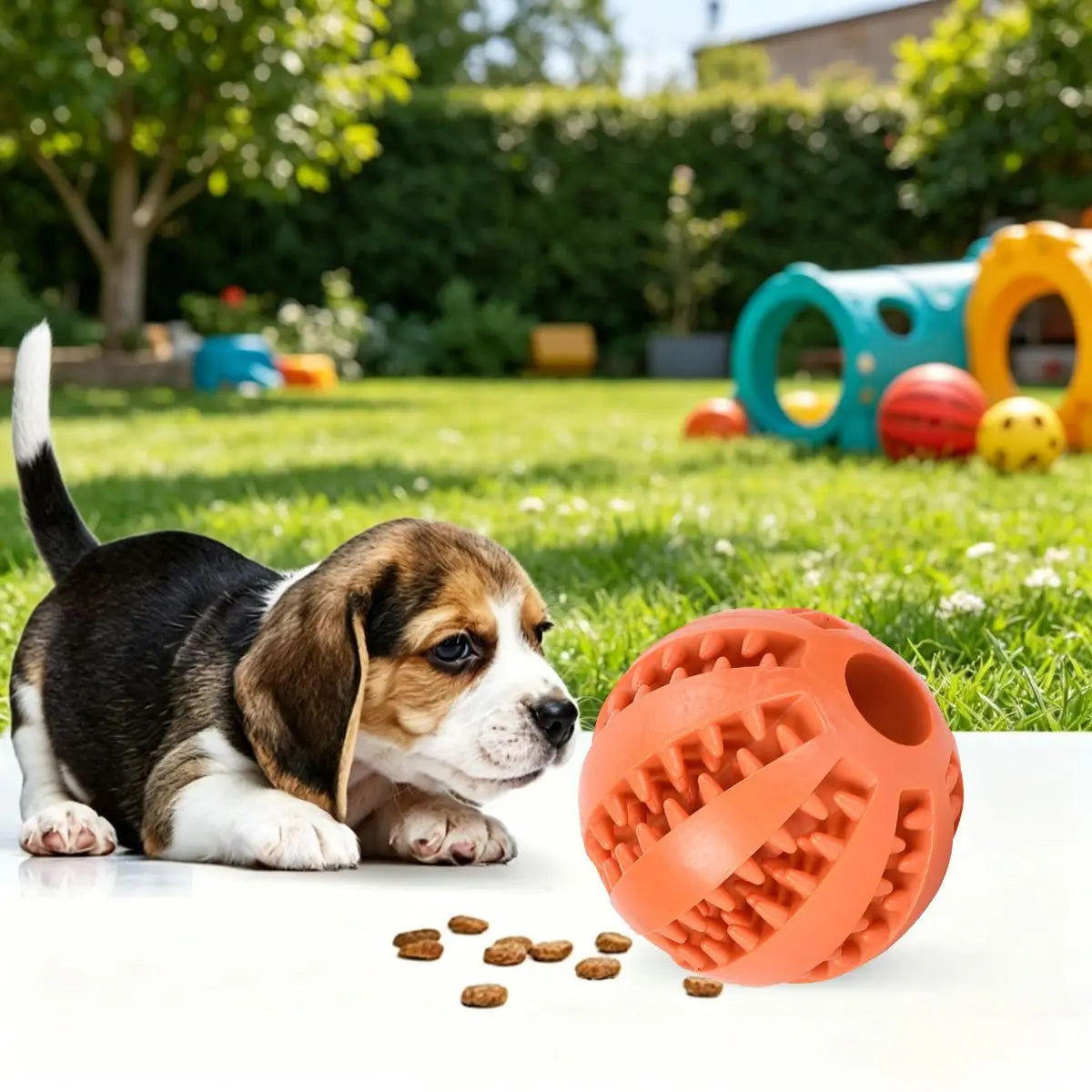 Bite-Resistant Treat Dispensing Dog Ball