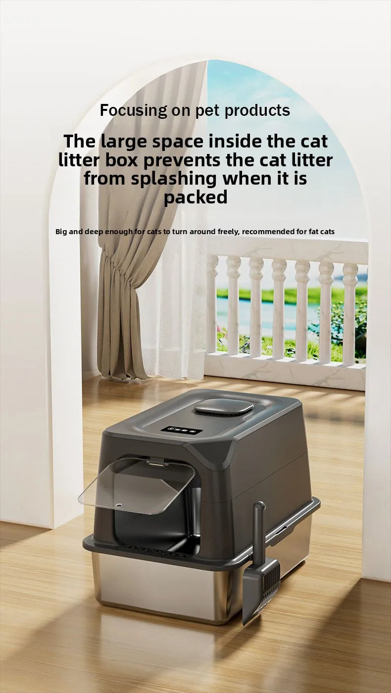 Automatic Self-Cleaning Cat Litter Box — Large Covered with Quiet Auto Scoop & Deodoriser