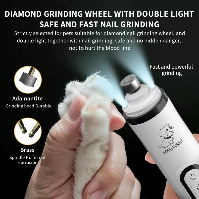 USB Rechargeable Pet Nail Grinder with LED