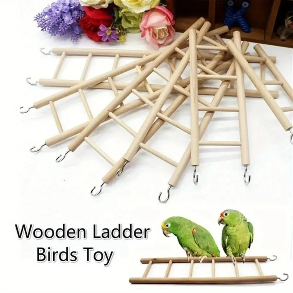 Perchoir suspendu en bois de pin naturel pour oiseaux, perroquets et hamsters