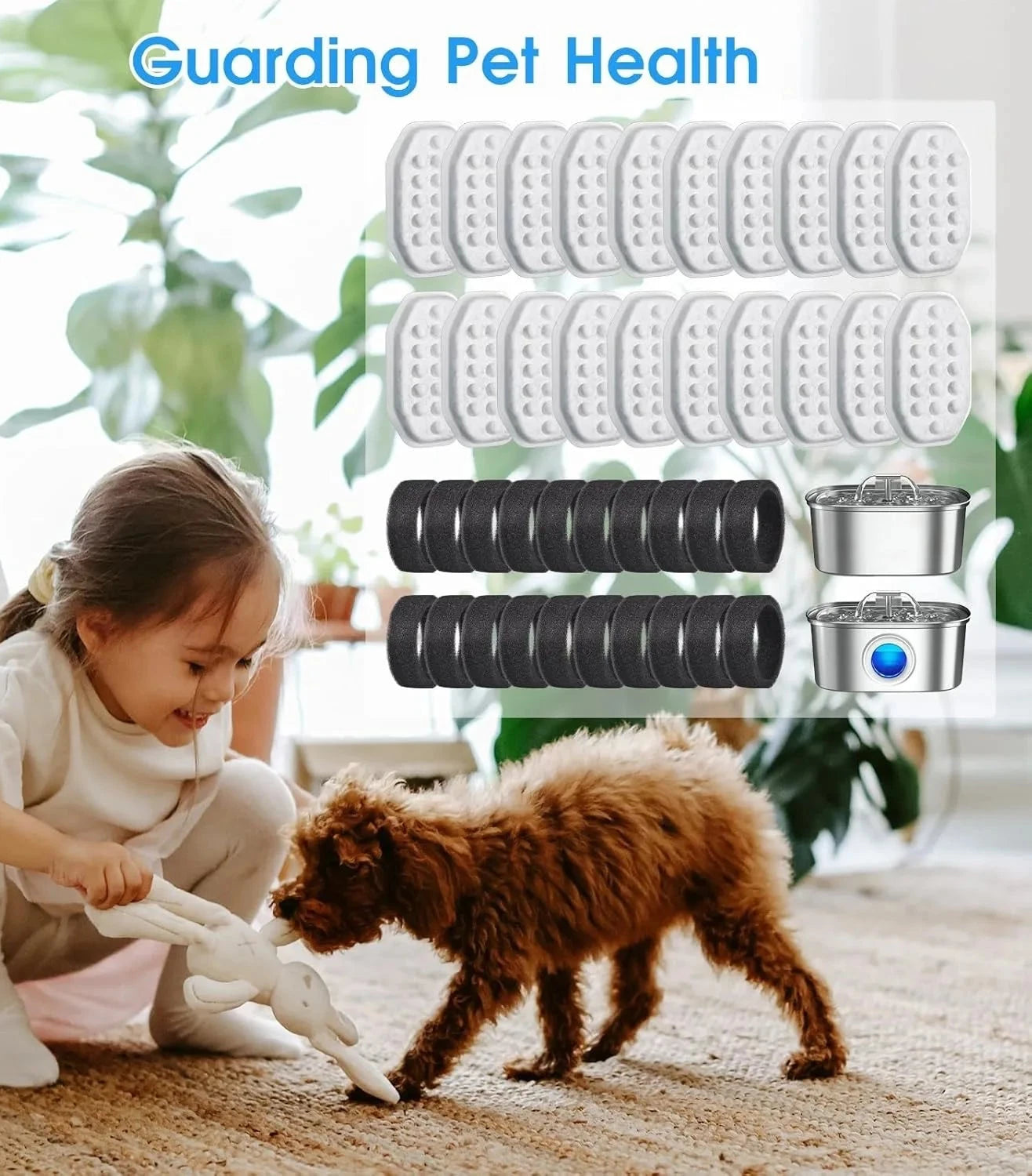 Cat Water Fountain Replacement Filters & Sponges Set