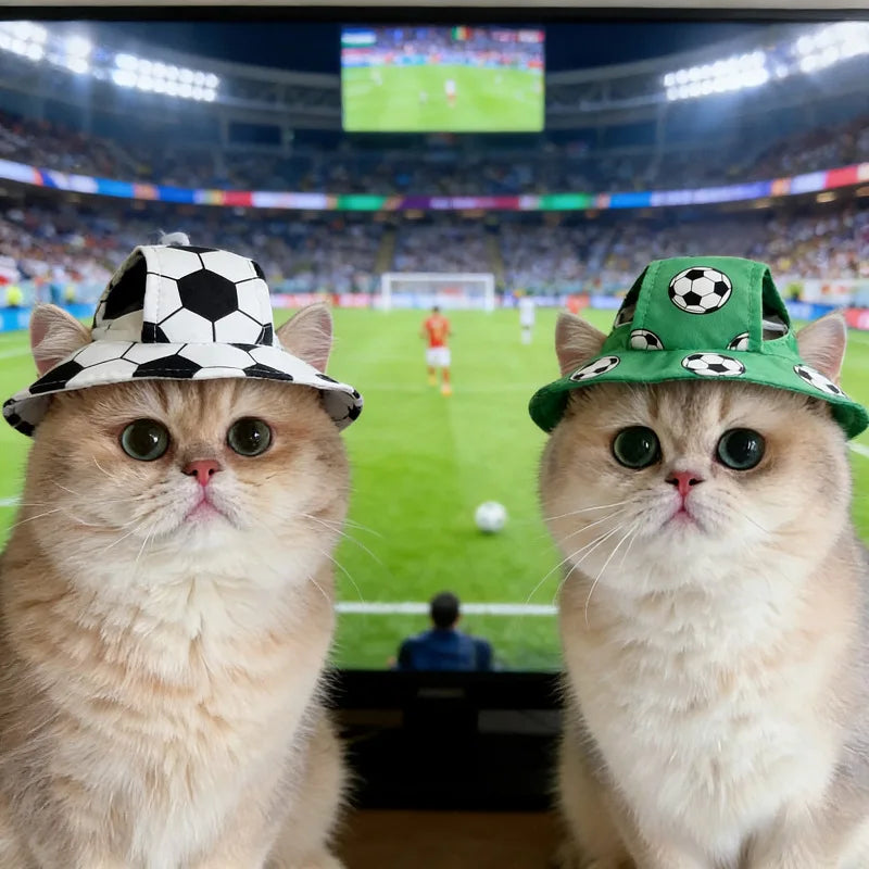Football Fan Hat & Collar Costume Set for Cats