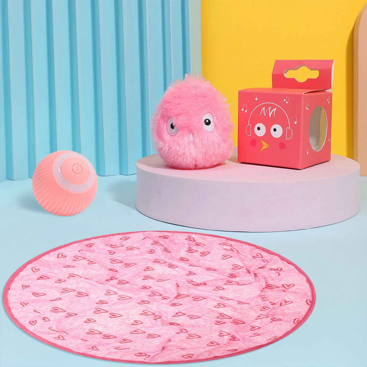 Electric Hide & Seek Rolling Ball Cat Toy with Hunting Cover