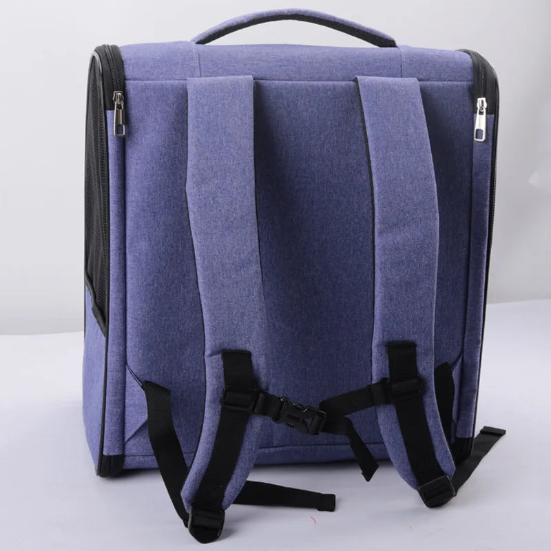 Foldable Breathable Pet Carrier Backpack – Shoulder Bag for Cats & Small Dogs